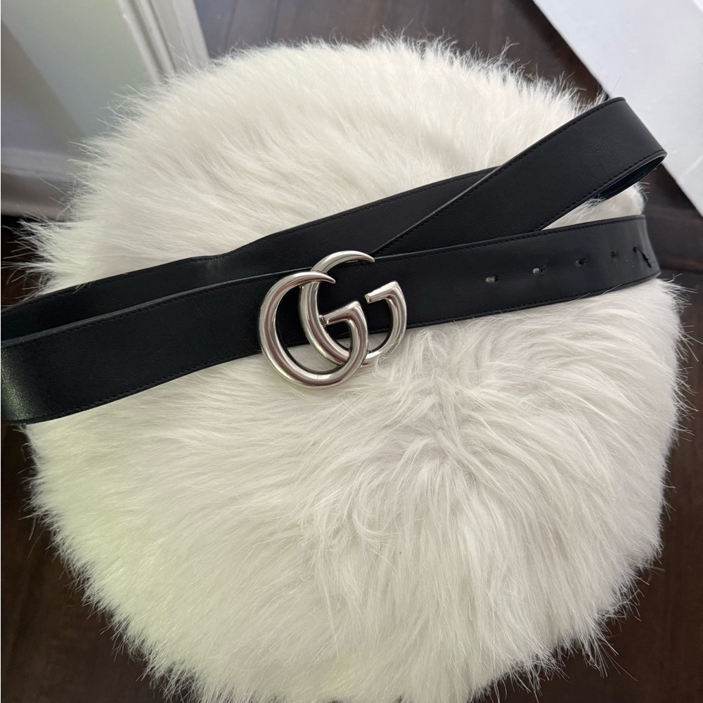 Gucci Marmont Belt in black and silver